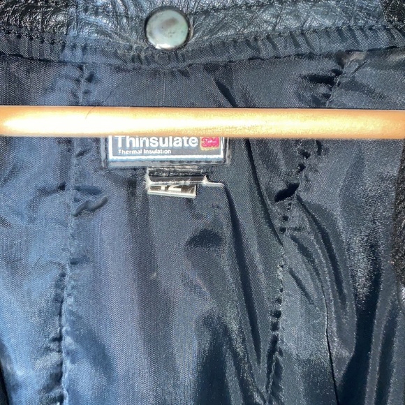 Men's Vintage Heavy Leather Thinsulate Lined Motorcycle Jacket - Picture 7 of 11